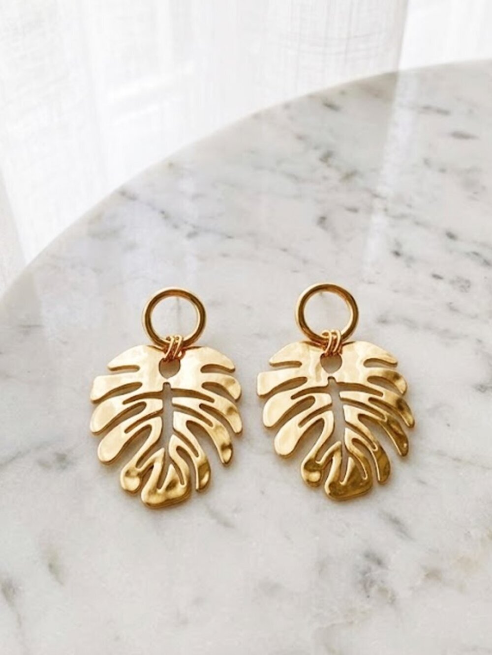 Golden Ladies Dangle Leaf Earrings